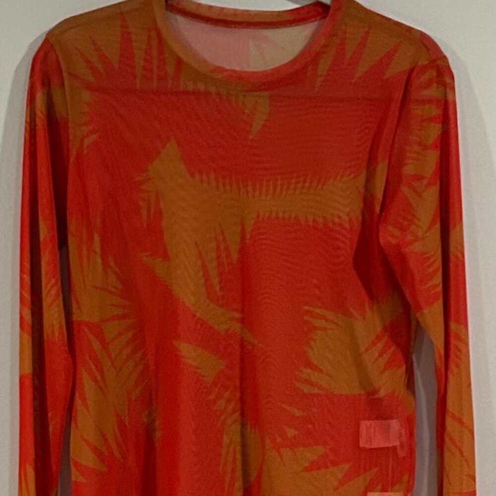 Pleats Please Issey Miyake Printed Crew Neck Blouse Size S - Picture 4 of 9